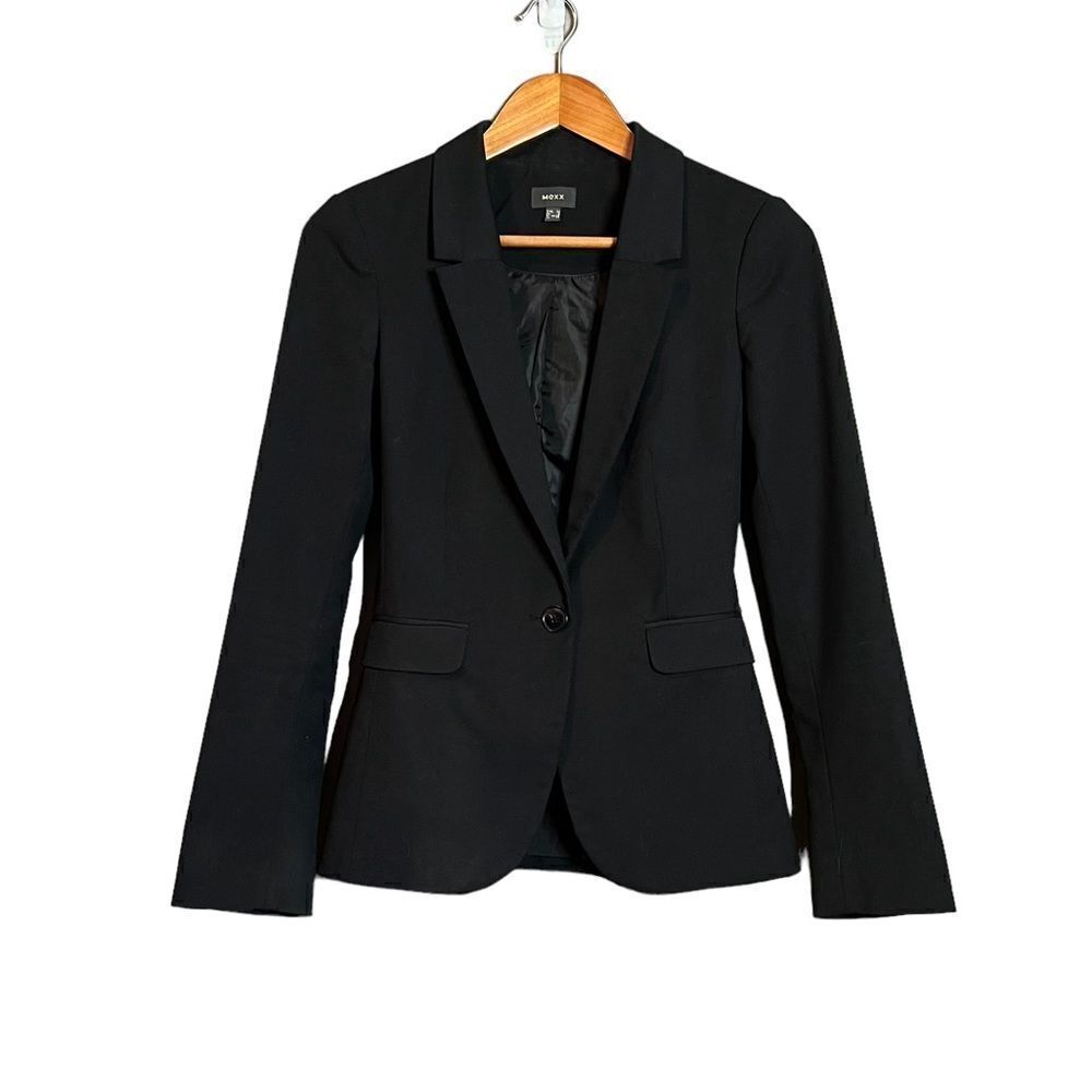 Mexx black single button blazer.